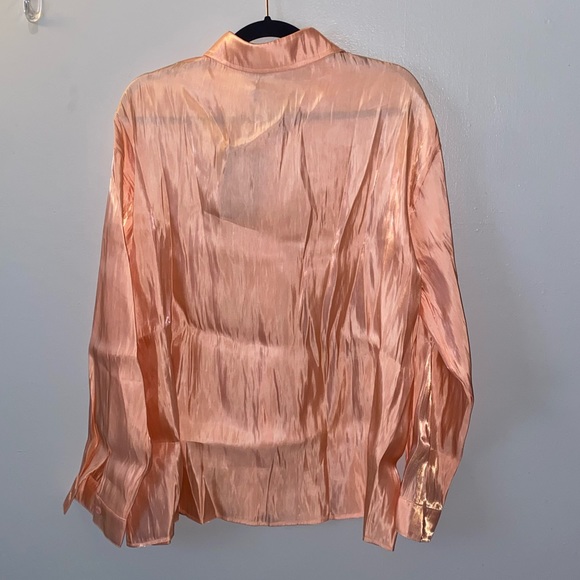 PrettyLittleThing Apricot High Shine Satin Set - Picture 9 of 14